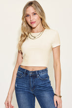 Cargar imagen en el visor de la galería, Basic Bae Ribbed Round Neck Short Sleeve T-Shirt