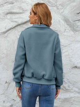 Cargar imagen en el visor de la galería, Zip Up Collared Neck Long Sleeve Jacket