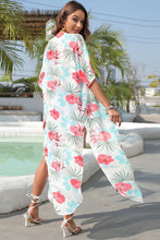 Load image into Gallery viewer, Floral Slit Half Sleeve Cover-Up