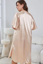 Cargar imagen en el visor de la galería, Plus Size Flutter Sleeve V-Neck Side Slit Night Gown