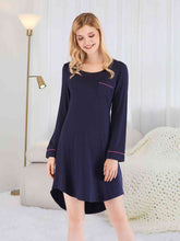 Load image into Gallery viewer, Round Neck Night Dress with Pocket