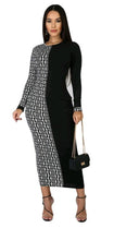 Load image into Gallery viewer, Square Link Patchwork Maxi Dress