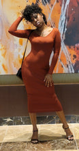 Load image into Gallery viewer, Lovely V Neck Long Sleeve Fitted Dress