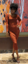 Load image into Gallery viewer, Lovely V Neck Long Sleeve Fitted Dress