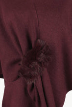 Cargar imagen en el visor de la galería, Surplice Neck Pom-Pom Trim Poncho
