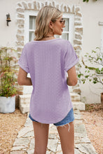 Load image into Gallery viewer, Full Size Round Neck Eyelet Short Sleeve Top