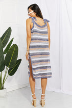 Cargar imagen en el visor de la galería, Striped Tie Shoulder Split Cover Up Dress