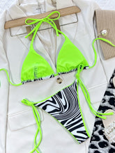Cargar imagen en el visor de la galería, Zebra Print Halter Neck Bikini Set
