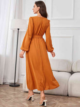 Load image into Gallery viewer, Tie Waist Puff Sleeve Maxi Dress