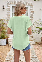 Load image into Gallery viewer, Full Size Round Neck Eyelet Short Sleeve Top