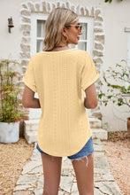 Load image into Gallery viewer, Full Size Round Neck Eyelet Short Sleeve Top