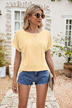 Load image into Gallery viewer, Full Size Round Neck Eyelet Short Sleeve Top