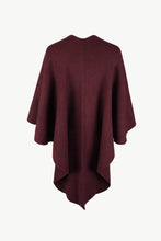 Cargar imagen en el visor de la galería, Surplice Neck Pom-Pom Trim Poncho