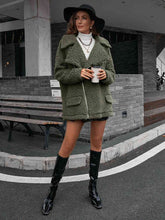 Load image into Gallery viewer, Double Take Zip-Up Collared Teddy Jacket