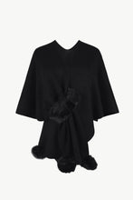 Cargar imagen en el visor de la galería, Surplice Neck Pom-Pom Trim Poncho