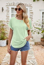 Load image into Gallery viewer, Full Size Round Neck Eyelet Short Sleeve Top