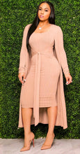 Cargar imagen en el visor de la galería, Sleeveless Bodycon Dress & Cardigan Set