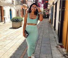 Load image into Gallery viewer, Knitted Crop Top & Skirt Set