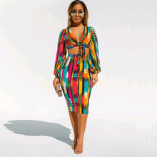 Load image into Gallery viewer, Tie Dye Bandage Crop Top & Skirt