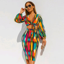 Load image into Gallery viewer, Tie Dye Bandage Crop Top & Skirt