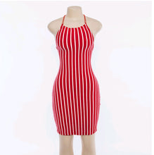 Load image into Gallery viewer, Ruby Stripe Lace-Up Dress