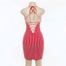 Load image into Gallery viewer, Ruby Stripe Lace-Up Dress