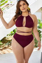 Cargar imagen en el visor de la galería, Plus Size Cutout Tied Backless Bikini Set