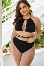 Cargar imagen en el visor de la galería, Plus Size Cutout Tied Backless Bikini Set