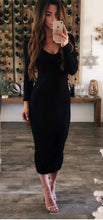 Load image into Gallery viewer, Lovely V Neck Long Sleeve Fitted Dress