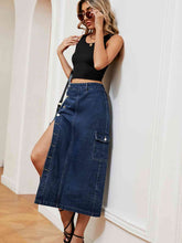 Load image into Gallery viewer, Button Down Denim Skirt