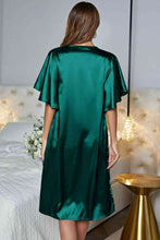 Cargar imagen en el visor de la galería, Satin Flutter Sleeve Side Slit Night Dress