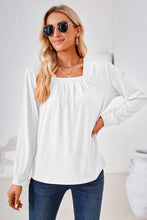 Cargar imagen en el visor de la galería, Square Neck Ruched Long Sleeve Blouse