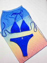 Load image into Gallery viewer, Gradient Halter Neck Three-Piece Swim Set
