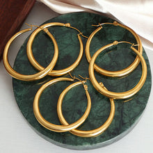 Cargar imagen en el visor de la galería, 18K Gold-Plated Hoop Earrings