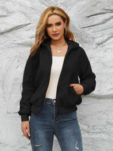 Cargar imagen en el visor de la galería, Zip Up Collared Neck Long Sleeve Jacket