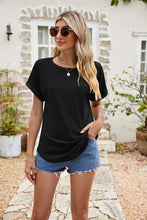 Load image into Gallery viewer, Full Size Round Neck Eyelet Short Sleeve Top