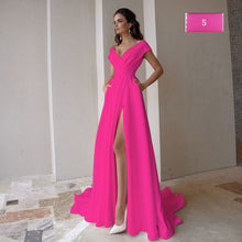 Load image into Gallery viewer, Modest V-Neck Sweep Trian Wedding Dress