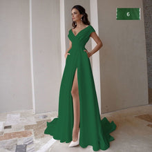 Load image into Gallery viewer, Modest V-Neck Sweep Trian Wedding Dress