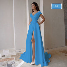 Load image into Gallery viewer, Modest V-Neck Sweep Trian Wedding Dress