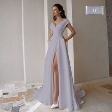 Load image into Gallery viewer, Modest V-Neck Sweep Trian Wedding Dress