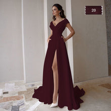 Load image into Gallery viewer, Modest V-Neck Sweep Trian Wedding Dress