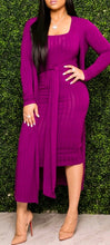 Load image into Gallery viewer, Sleeveless Bodycon Dress & Cardigan Set