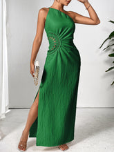 Cargar imagen en el visor de la galería, Slit One Shoulder Sleeveless Maxi Dress
