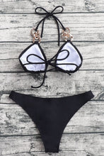 Load image into Gallery viewer, Chain Detail Tied Halter Neck Bikini Set
