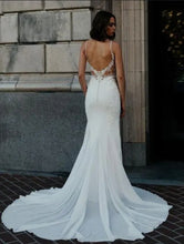 Load image into Gallery viewer, Deep V-Neck Chiffon Mermaid Gown With Court Train

