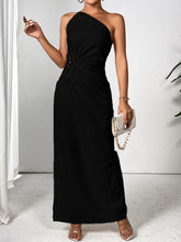 Cargar imagen en el visor de la galería, Slit One Shoulder Sleeveless Maxi Dress
