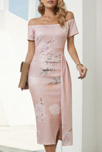 Load image into Gallery viewer, Gentle Chi Off-Shoulder Slit Midi Dress
