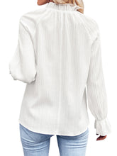 Load image into Gallery viewer, Ribbed Flounce Sleeve Blouse
