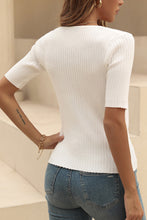 Load image into Gallery viewer, V-Neck Short Sleeve Knit Top
