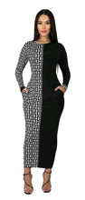 Load image into Gallery viewer, Square Link Patchwork Maxi Dress

